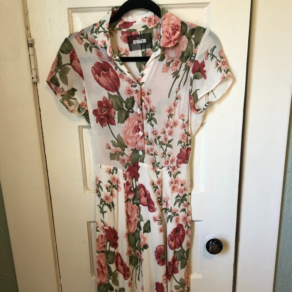 Reformation Floral Midi Dreess - Picture 1 of 1